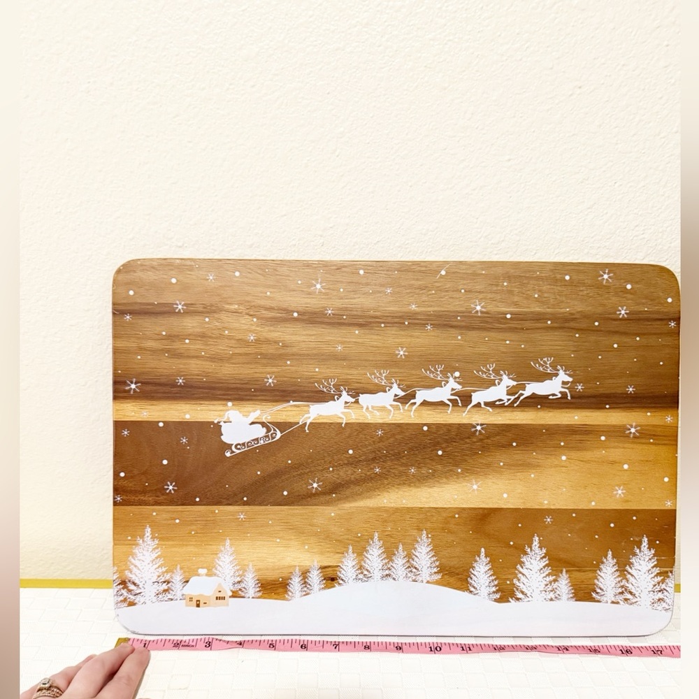 Wood Decorative Anthropologie inspired Holiday Santa Christmas Cutting Board - Picture 5 of 5